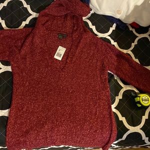 NWT hooded chenille sweater
